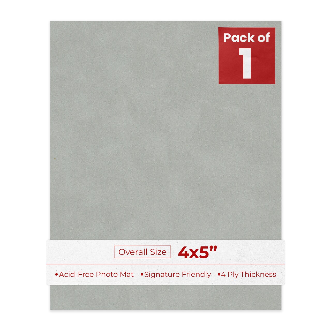 Light Grey Suede 4x5 Inch Uncut Mat Board - Blank Sheets, No Opening